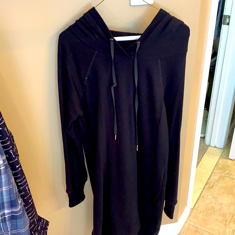 Caslon Women’s 1X Cotton Hooded Sweatshirt Dress